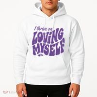 I Thrive On Loving Myself Retro Quote Hoodie thumb 2
