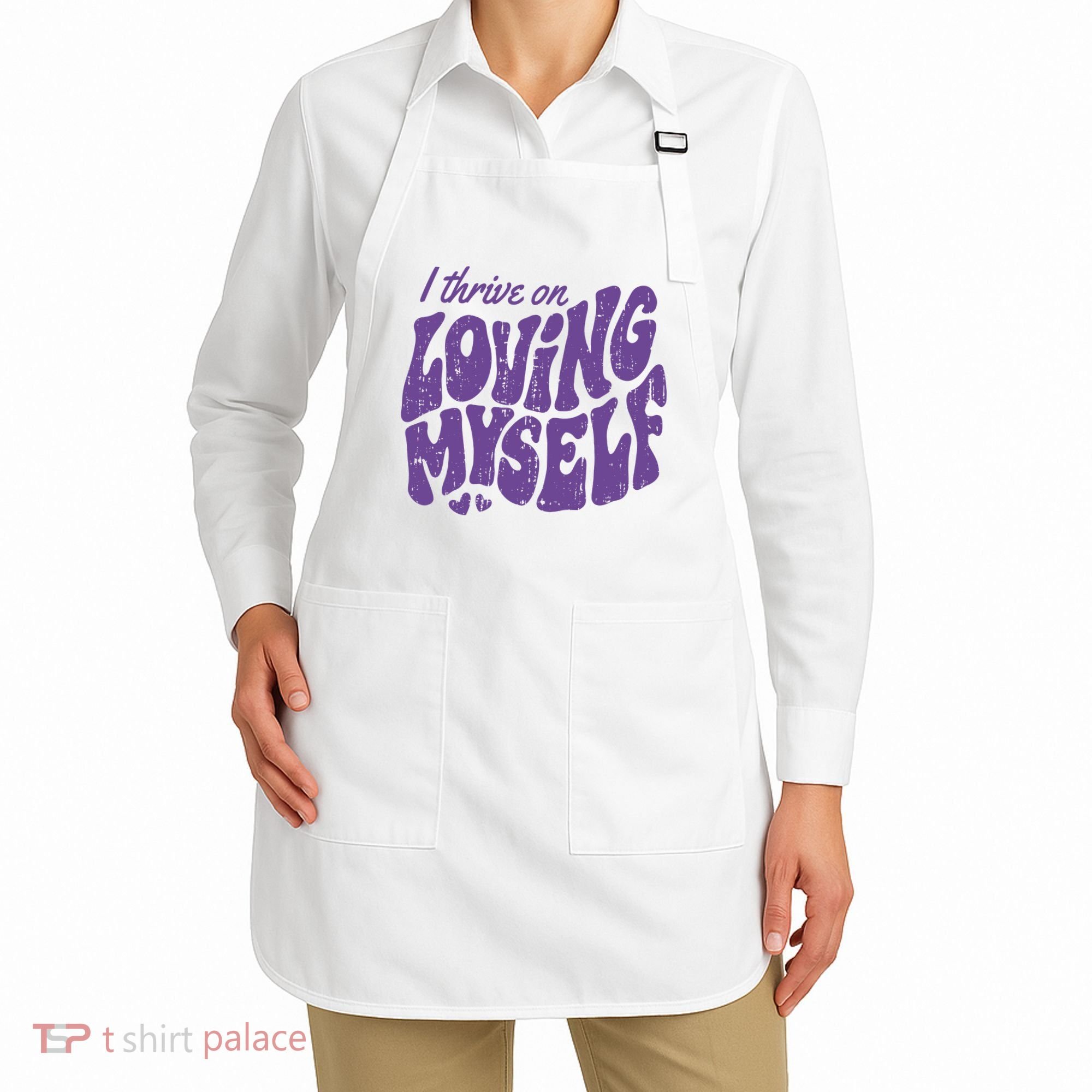 I Thrive On Loving Myself Retro Quote Apron