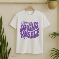 I Thrive On Loving Myself Retro Quote T-Shirt thumb 2