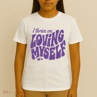 I Thrive On Loving Myself Retro Quote T-Shirt thumb 4