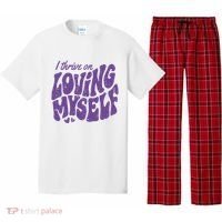 I Thrive On Loving Myself Retro Quote Pajama Set thumb 0