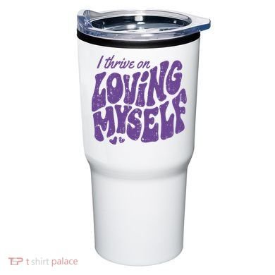 I Thrive On Loving Myself Retro Quote Tumbler