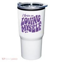 I Thrive On Loving Myself Retro Quote Tumbler thumb 0