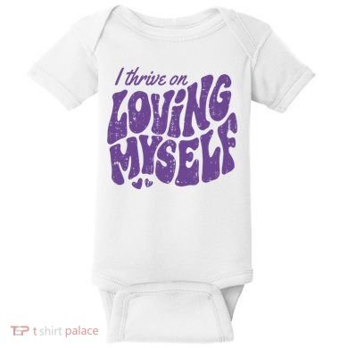 I Thrive On Loving Myself Retro Quote Baby Bodysuit