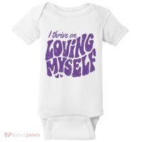 I Thrive On Loving Myself Retro Quote Baby Bodysuit thumb 0
