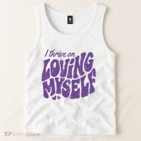 I Thrive On Loving Myself Retro Quote Tank Top thumb 2