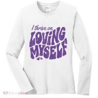 I Thrive On Loving Myself Retro Quote Women's Long Sleeve Shirt thumb 0