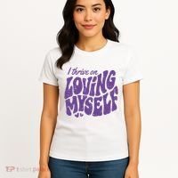 I Thrive On Loving Myself Retro Quote Women's T-Shirt thumb 4