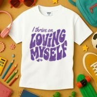 I Thrive On Loving Myself Retro Quote Kids T-Shirt thumb 3