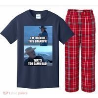 I'm Tired Of This Grandpa! That's Too Damn Bad! Quote Kids Plaid Pajama Set thumb 0