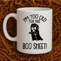 Im Too Old For This Boo Sheet Funny Halloween Coffee Mug thumb 2