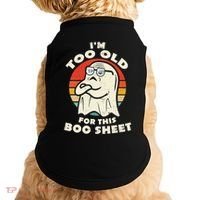 Im Too Old For This Boo Sheet Lazy Halloween Costume Ghost Doggie Tank thumb 0
