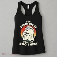 Im Too Old For This Boo Sheet Lazy Halloween Costume Ghost Women's Tank Top thumb 3