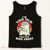 Im Too Old For This Boo Sheet Lazy Halloween Costume Ghost Tank Top thumb 2