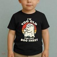 Im Too Old For This Boo Sheet Lazy Halloween Costume Ghost Toddler T-Shirt thumb 2