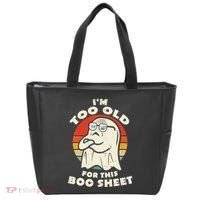 Im Too Old For This Boo Sheet Lazy Halloween Costume Ghost Tote Bag thumb 0