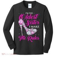 I'm The Oldest Sister I Make The Rules Oldest Sister Kids Long Sleeve Shirt thumb 0