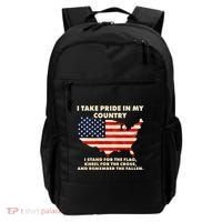 I Take Pride In My Country Distressed USA American Flag Map Backpack thumb 0