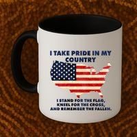 I Take Pride In My Country Distressed USA American Flag Map Coffee Mug thumb 2