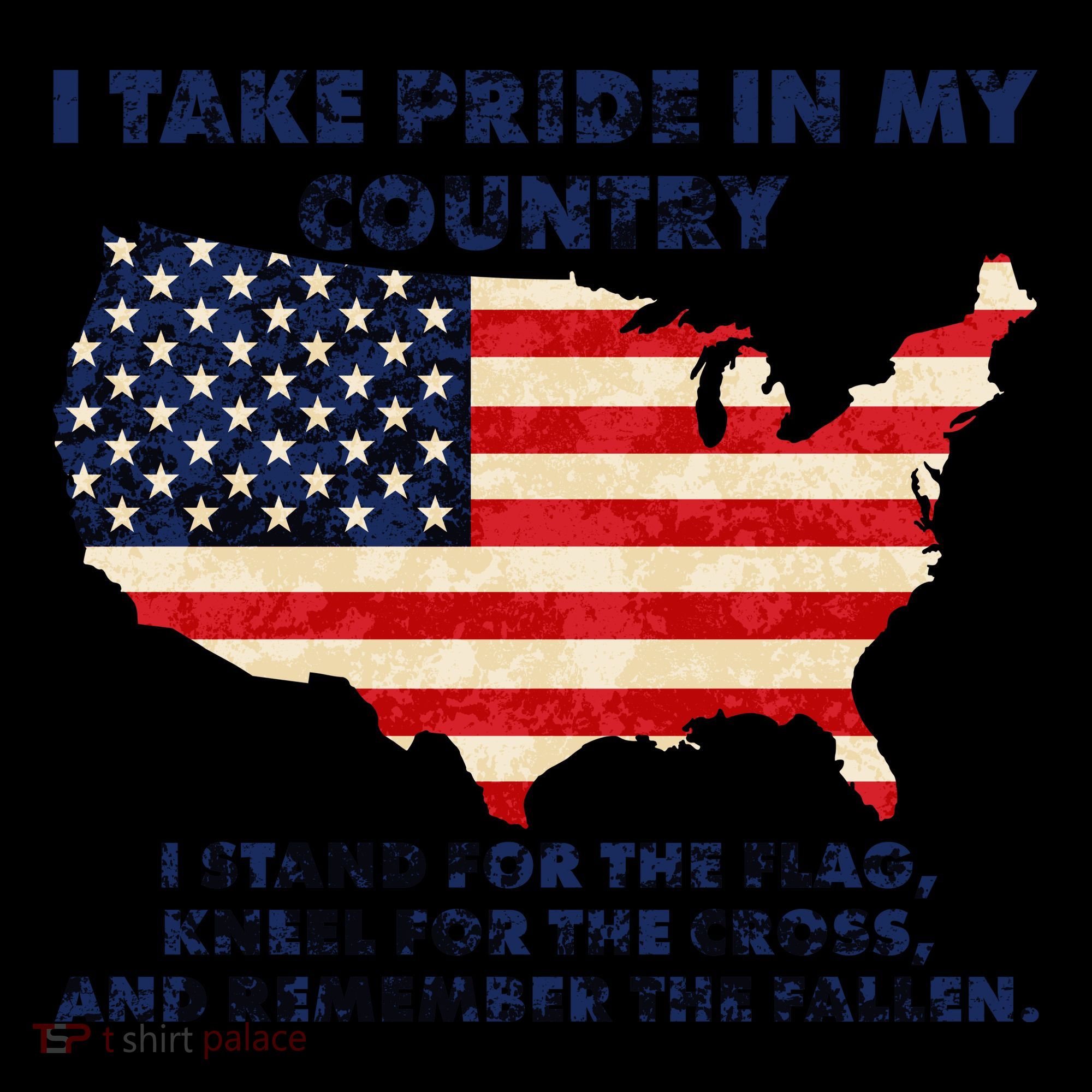 I Take Pride In My Country Distressed USA American Flag Map Coffee Mug