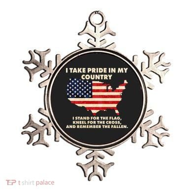 I Take Pride In My Country Distressed USA American Flag Map Ornament