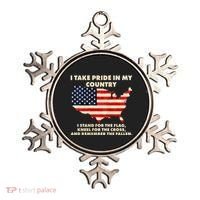 I Take Pride In My Country Distressed USA American Flag Map Ornament thumb 0