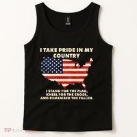 I Take Pride In My Country Distressed USA American Flag Map Tank Top thumb 2