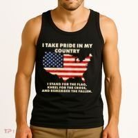 I Take Pride In My Country Distressed USA American Flag Map Tank Top thumb 3