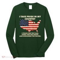 I Take Pride In My Country Distressed USA American Flag Map Long Sleeve Shirt thumb 0