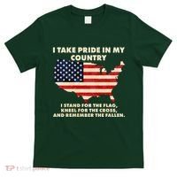 I Take Pride In My Country Distressed USA American Flag Map T-Shirt thumb 0