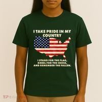 I Take Pride In My Country Distressed USA American Flag Map T-Shirt thumb 4