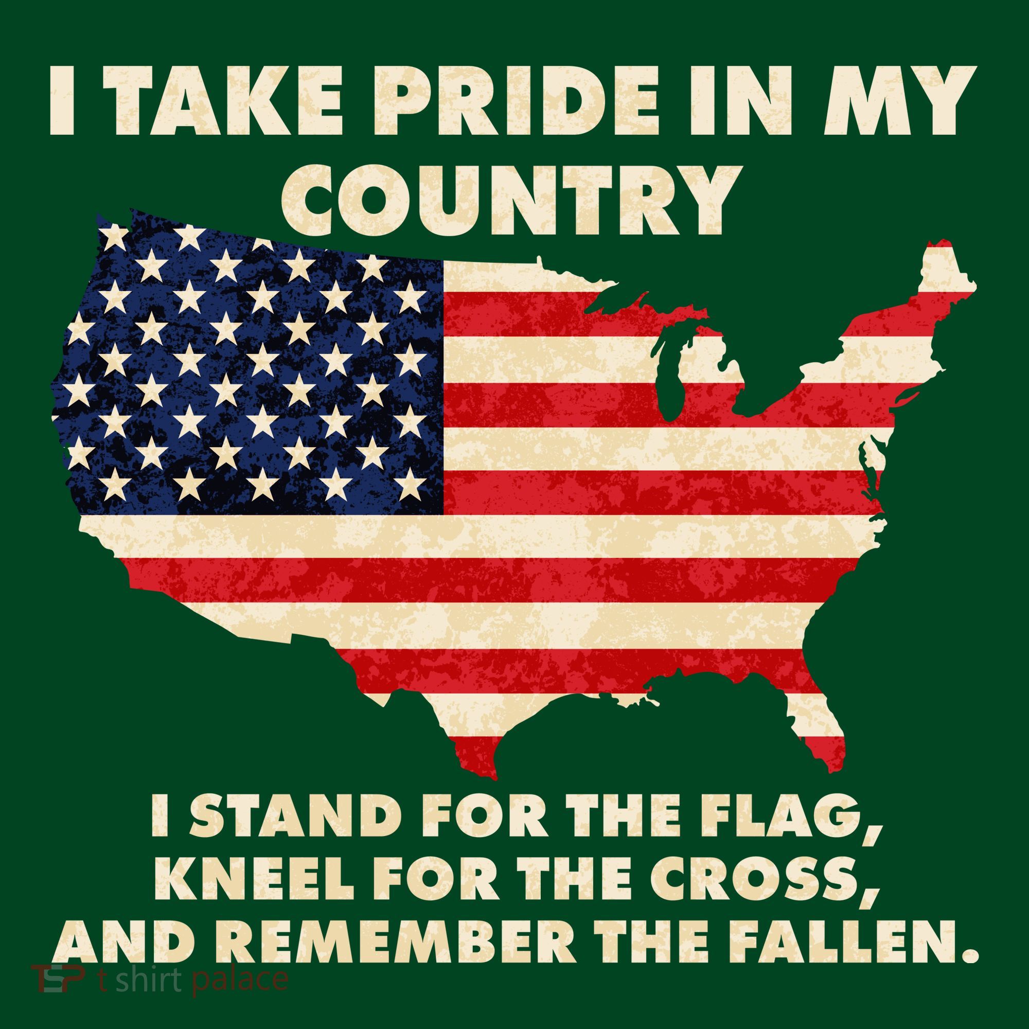 I Take Pride In My Country Distressed USA American Flag Map Coaster