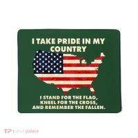 I Take Pride In My Country Distressed USA American Flag Map Mousepad thumb 0