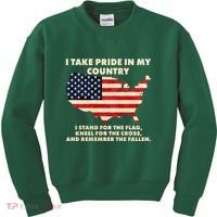 I Take Pride In My Country Distressed USA American Flag Map Kids Sweatshirt thumb 0