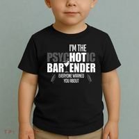 Im The Psychotic Bartender Everyone Warned You About Toddler T-Shirt thumb 2