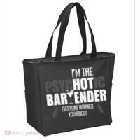 Im The Psychotic Bartender Everyone Warned You About Tote Bag thumb 2