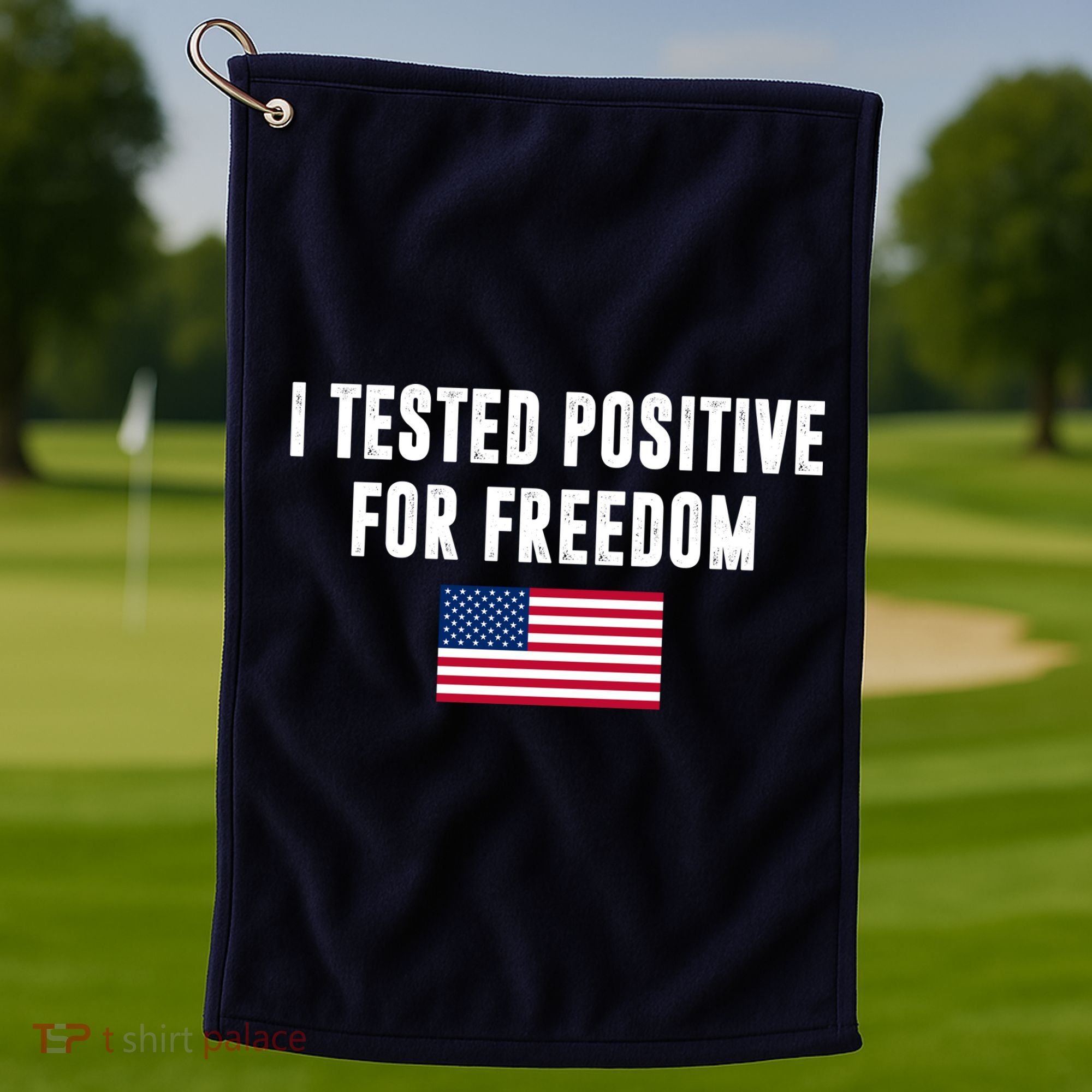 I Test Positive For Freedom USA Golf Towel