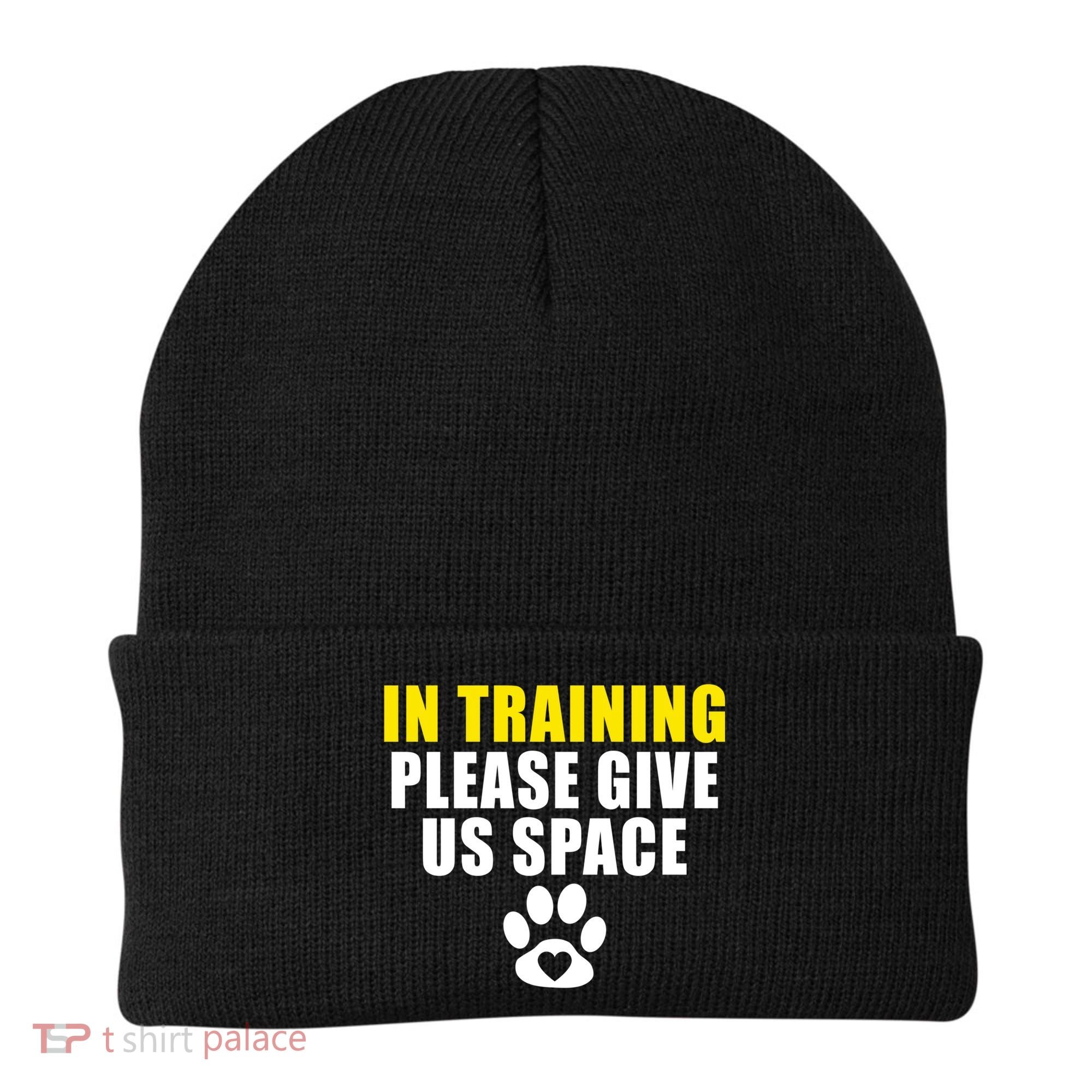 In Training Please Give Us Space Dog Training Dog Trainers Funny Gift Beanie