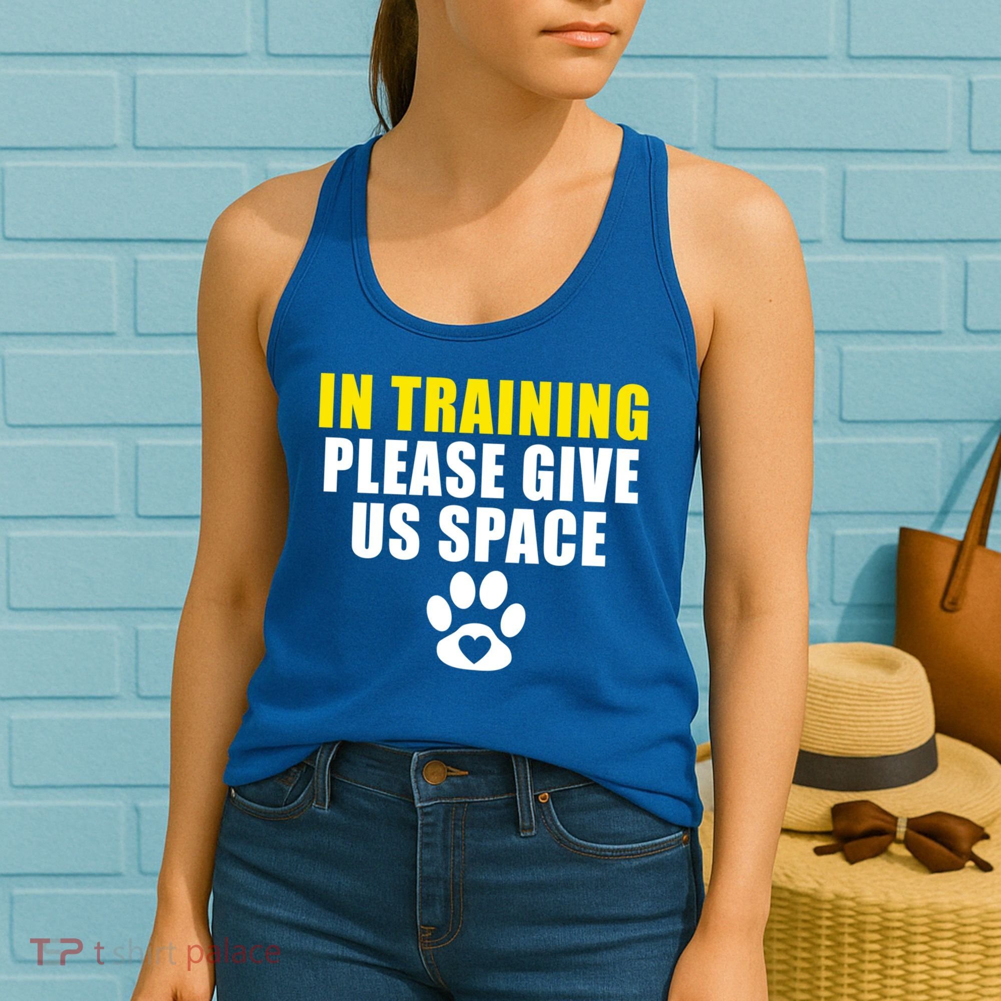 In Training Please Give Us Space Dog Training Dog Trainers Funny Gift Women's Tank Top