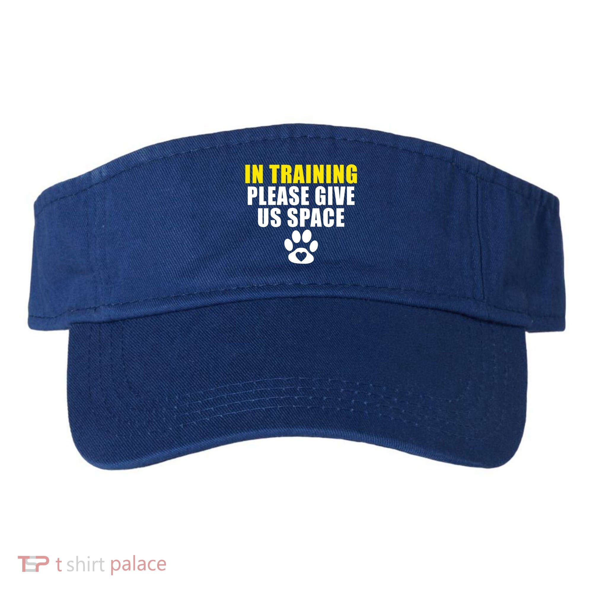 In Training Please Give Us Space Dog Training Dog Trainers Funny Gift Visor