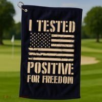 I Tested Positive For Freedom Golf Towel thumb 1