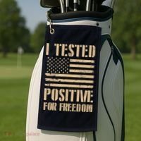 I Tested Positive For Freedom Golf Towel thumb 2
