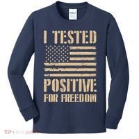 I Tested Positive For Freedom Kids Long Sleeve Shirt thumb 0