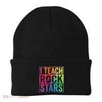 I Teach Rockstars Funny Music Teacher Back To School Beanie thumb 0