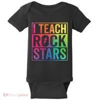 I Teach Rockstars Funny Music Teacher Back To School Baby Bodysuit thumb 0