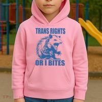 Inclusive Tran Rights Or I Bites Kids Hoodie thumb 2