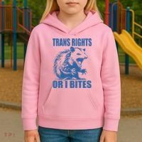 Inclusive Tran Rights Or I Bites Kids Hoodie thumb 3