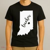 Indiana Teacher Red For Ed Public School T-Shirt thumb 3