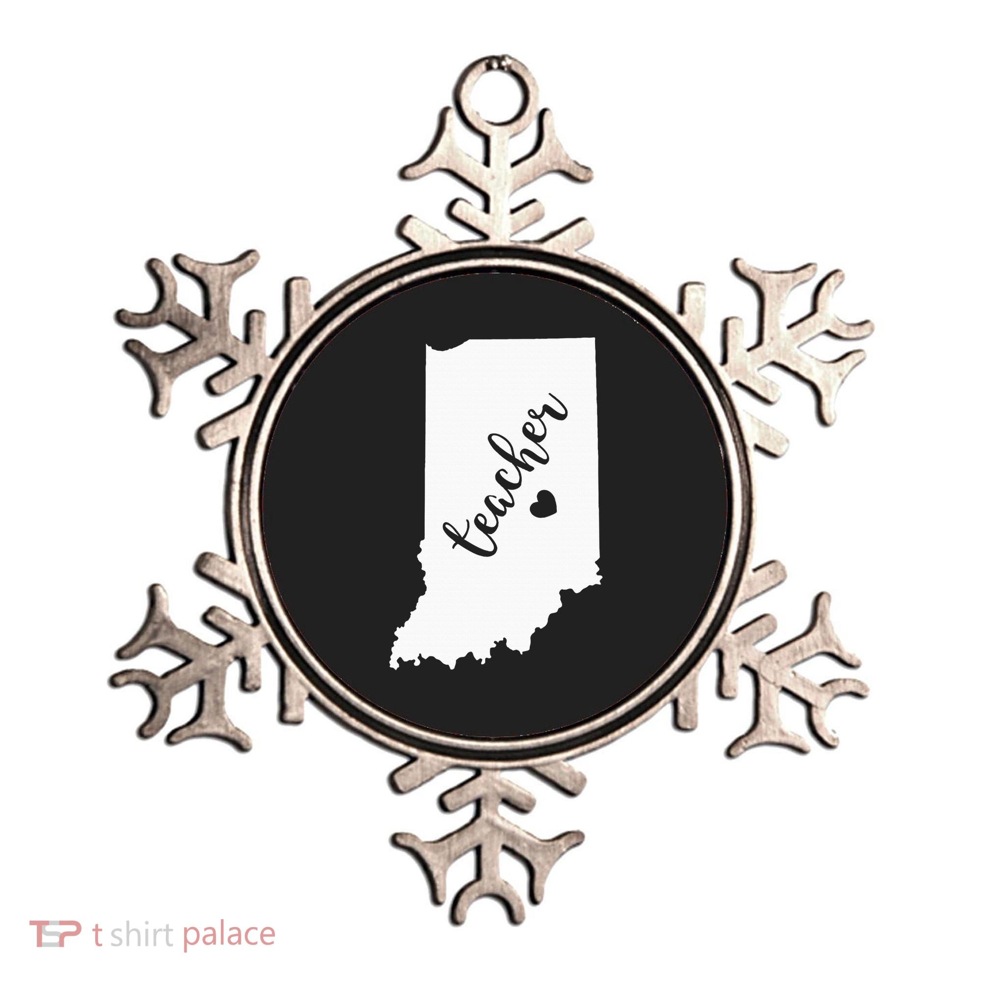 Indiana Teacher Red For Ed Public School Ornament