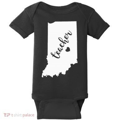 Indiana Teacher Red For Ed Public School Baby Bodysuit